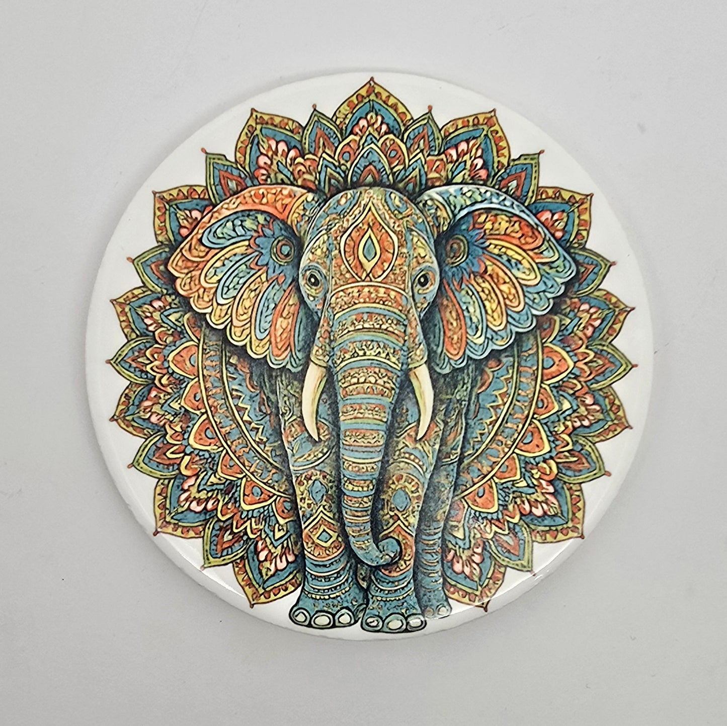 Ceramic coaster with cork bottom. 11cm circle (free delivery)
