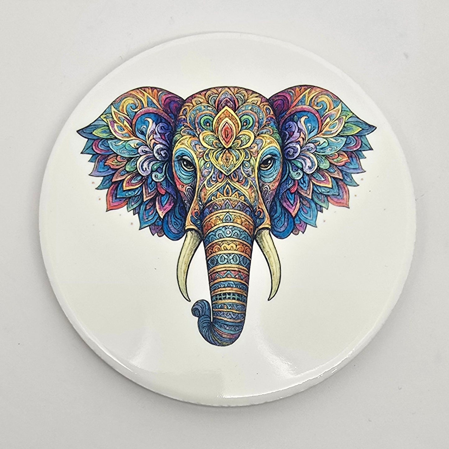 Ceramic coaster with cork bottom. 11cm circle (free delivery)