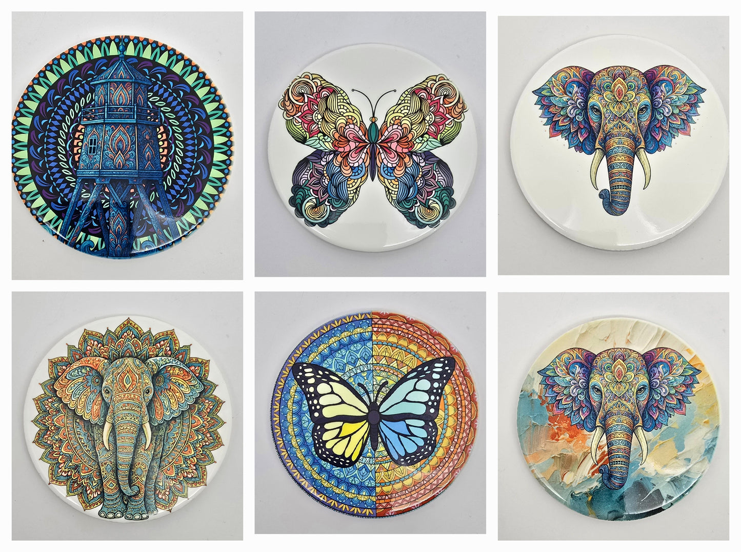 Ceramic coaster with cork bottom. 11cm circle (free delivery)