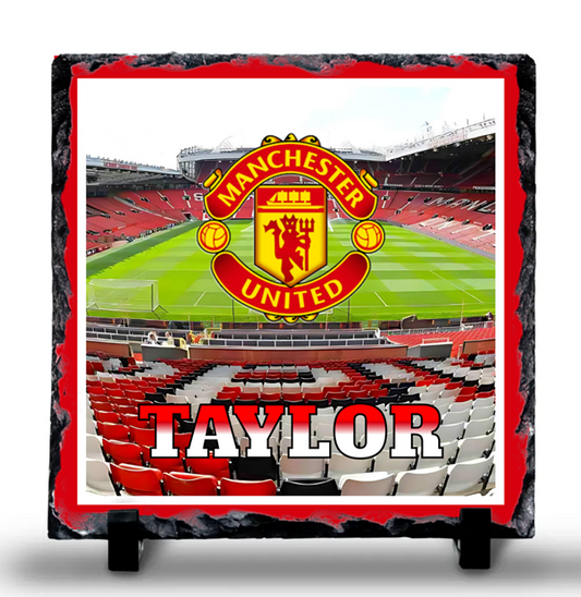 "Personalised Football Team Photo Slate | 20x20cm Custom Gift | Choose Your Team | Ideal for Fans, Birthdays & Father's Day"