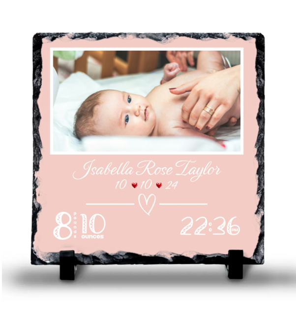 Personalised 20x20cm Photo Slate – Perfect for Any Occasion