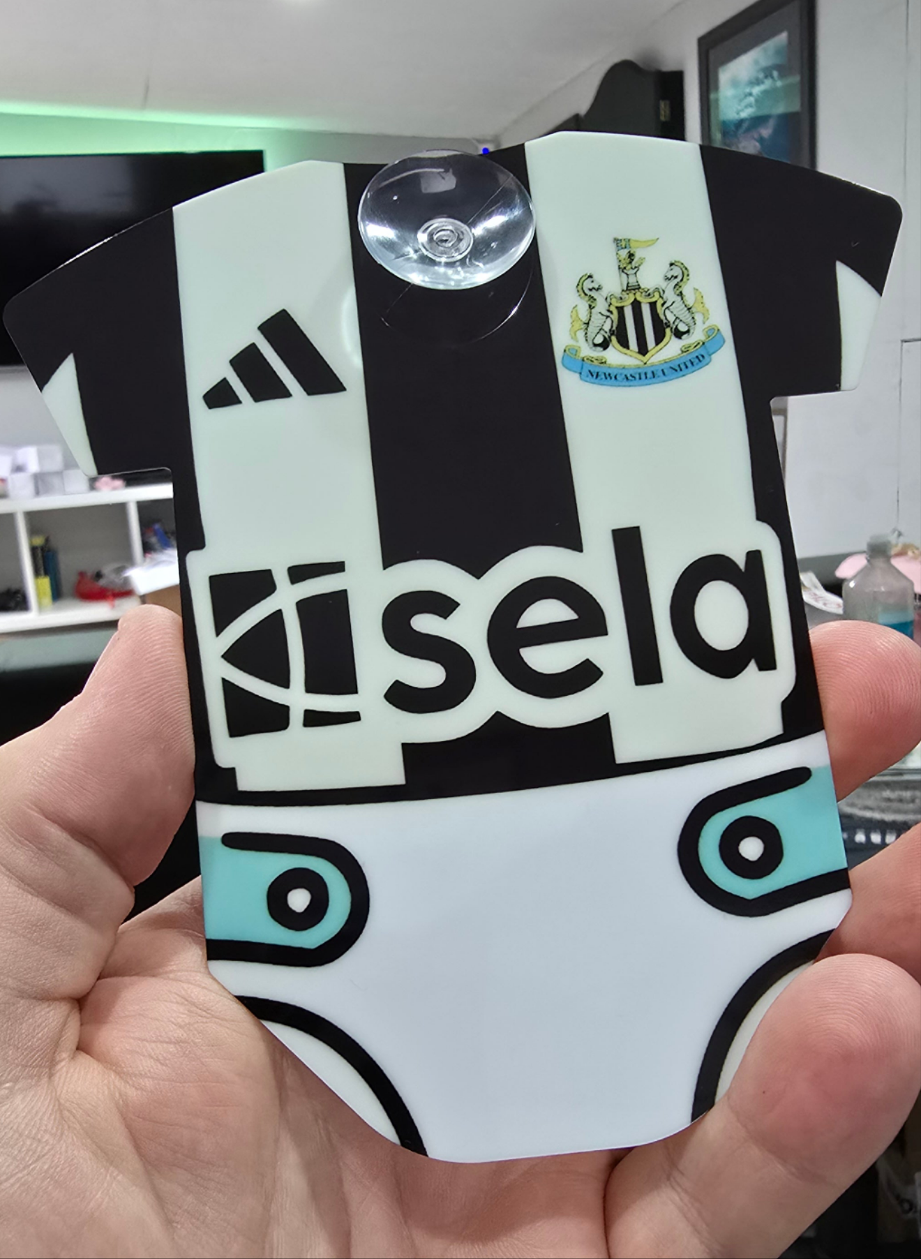Baby on board sign for rear window. Newcastle united nufc