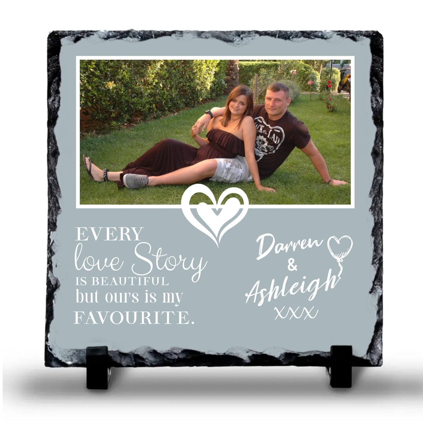 Personalised 20x20cm Photo Slate – Perfect for Any Occasion
