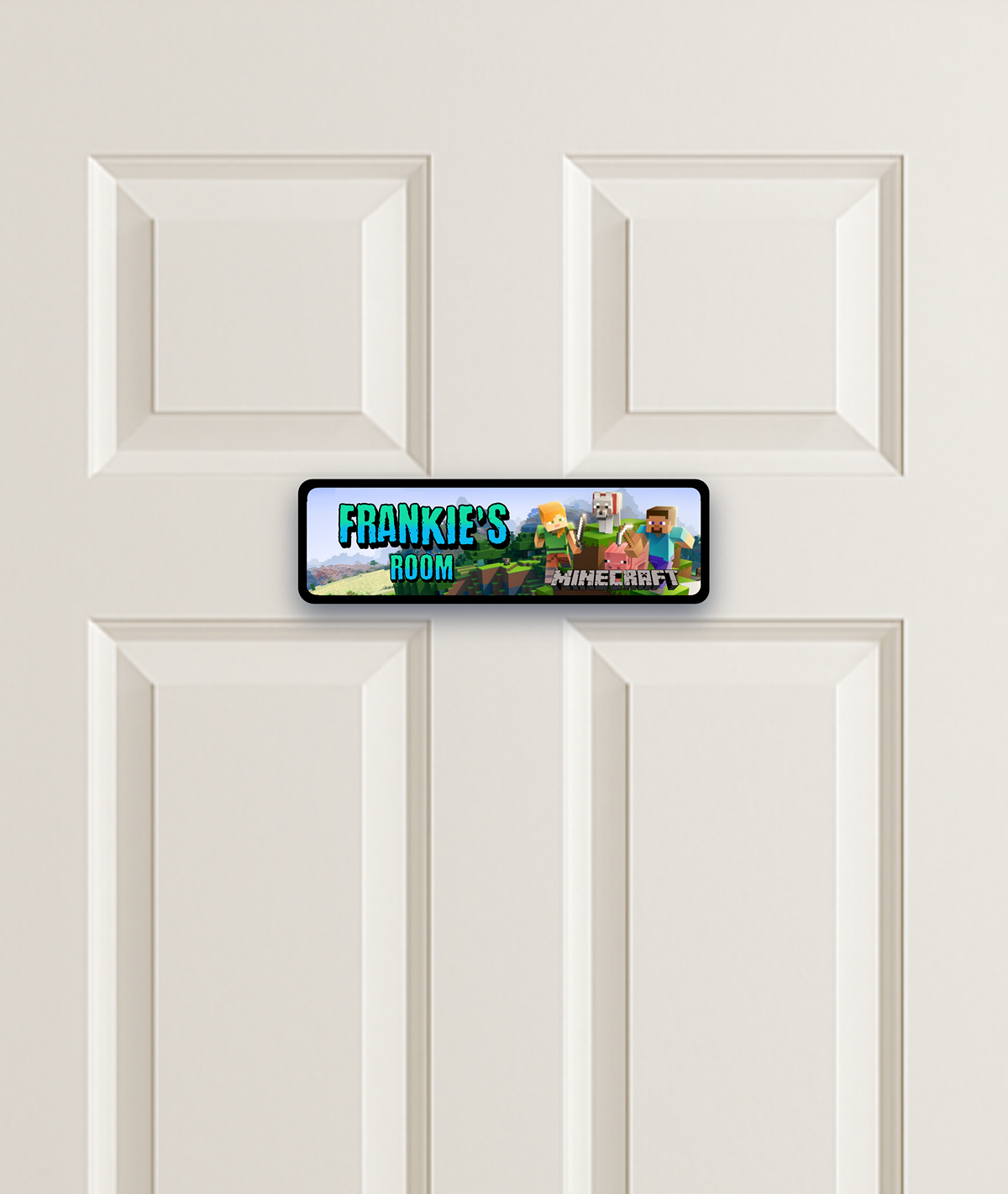 Bedroom Door Sign Personalisation,  275mm X 75mm Metal, NUFC, SAFC, DISNEY, FORTNITE, SONIC