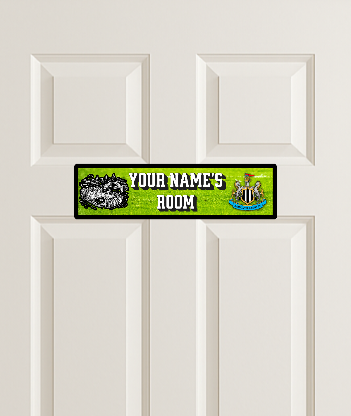 Bedroom Door Sign Personalisation,  275mm X 75mm Metal, NUFC, SAFC, DISNEY, FORTNITE, SONIC