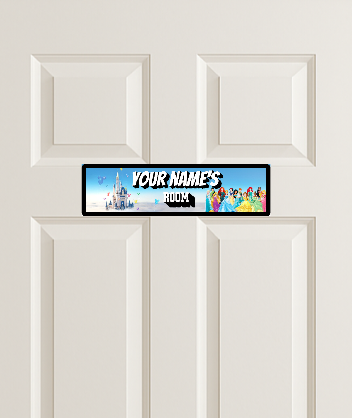 Bedroom Door Sign Personalisation,  275mm X 75mm Metal, NUFC, SAFC, DISNEY, FORTNITE, SONIC
