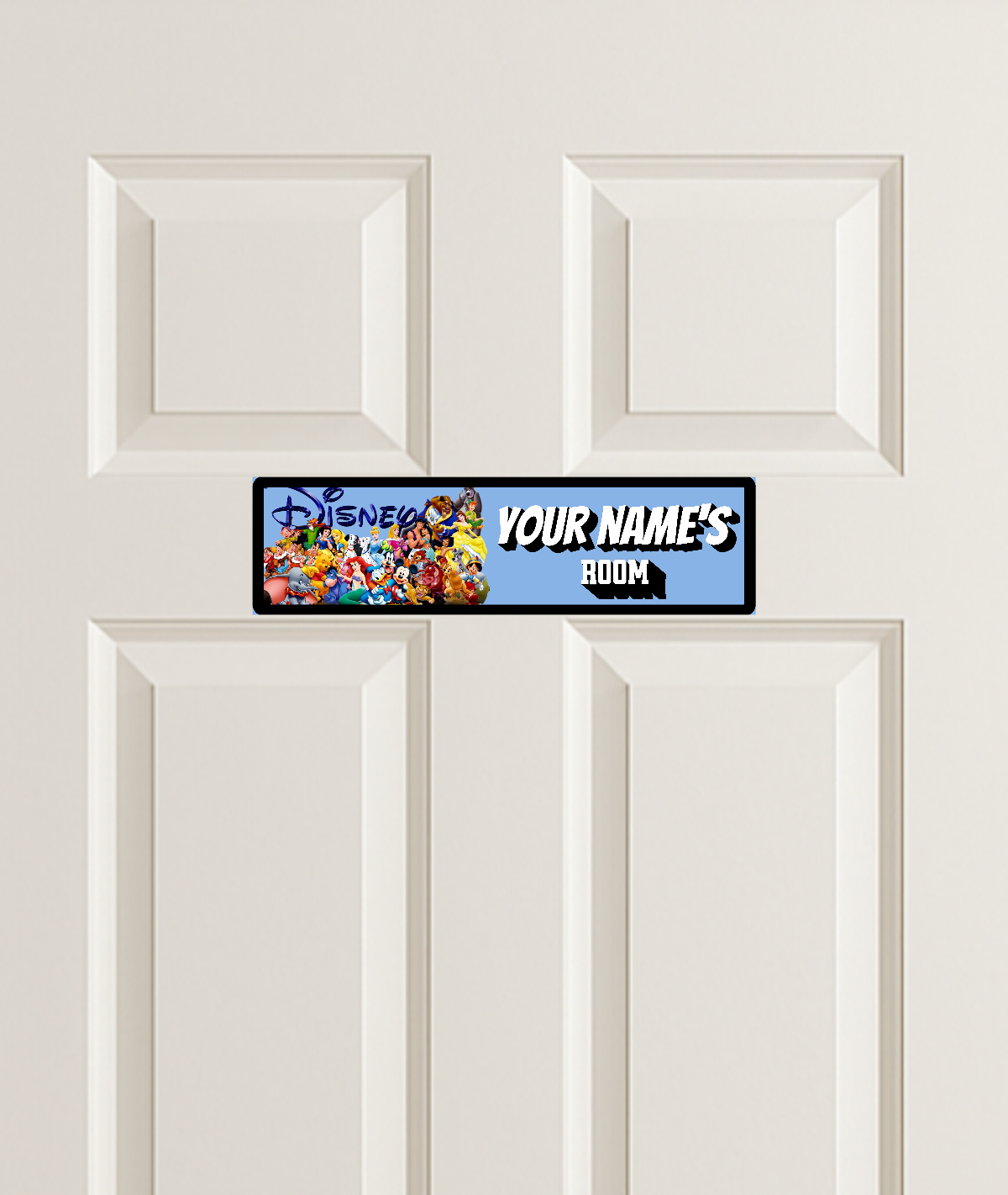 Bedroom Door Sign Personalisation,  275mm X 75mm Metal, NUFC, SAFC, DISNEY, FORTNITE, SONIC