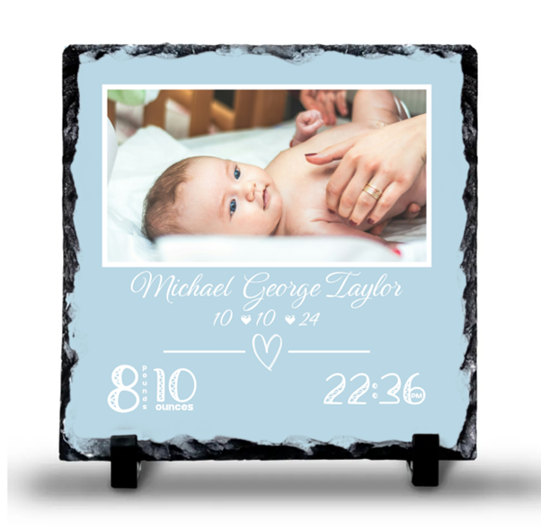 Personalised 20x20cm Photo Slate – Perfect for Any Occasion