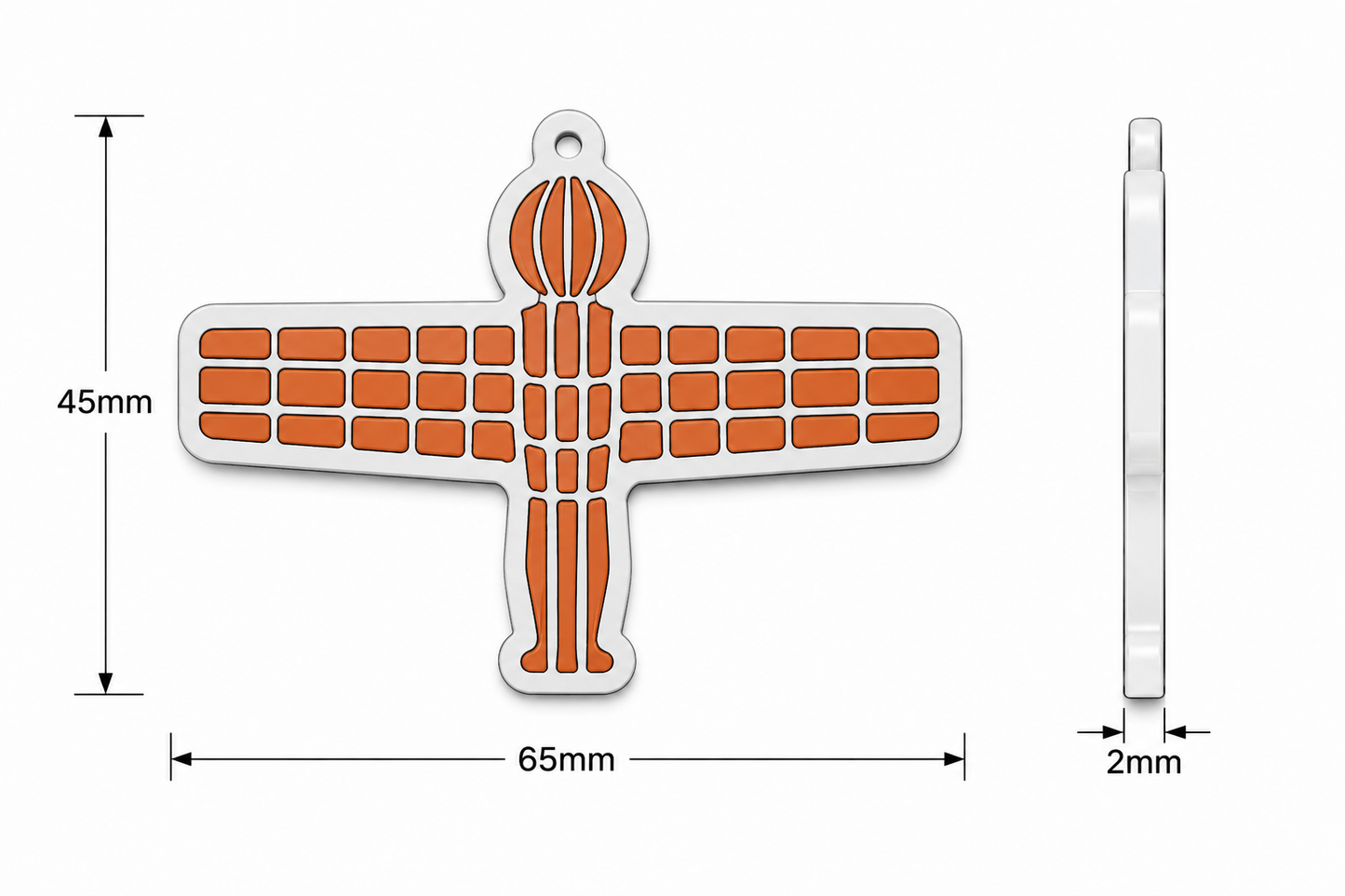 Angle of the north keyring
