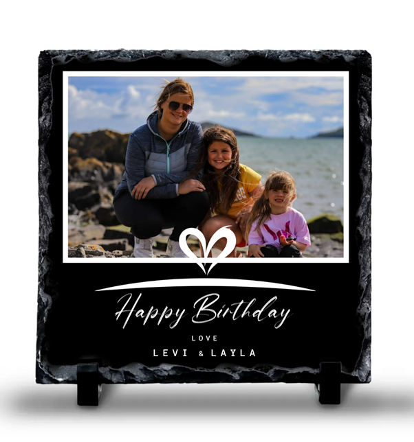 Personalised 20x20cm Photo Slate – Perfect for Any Occasion