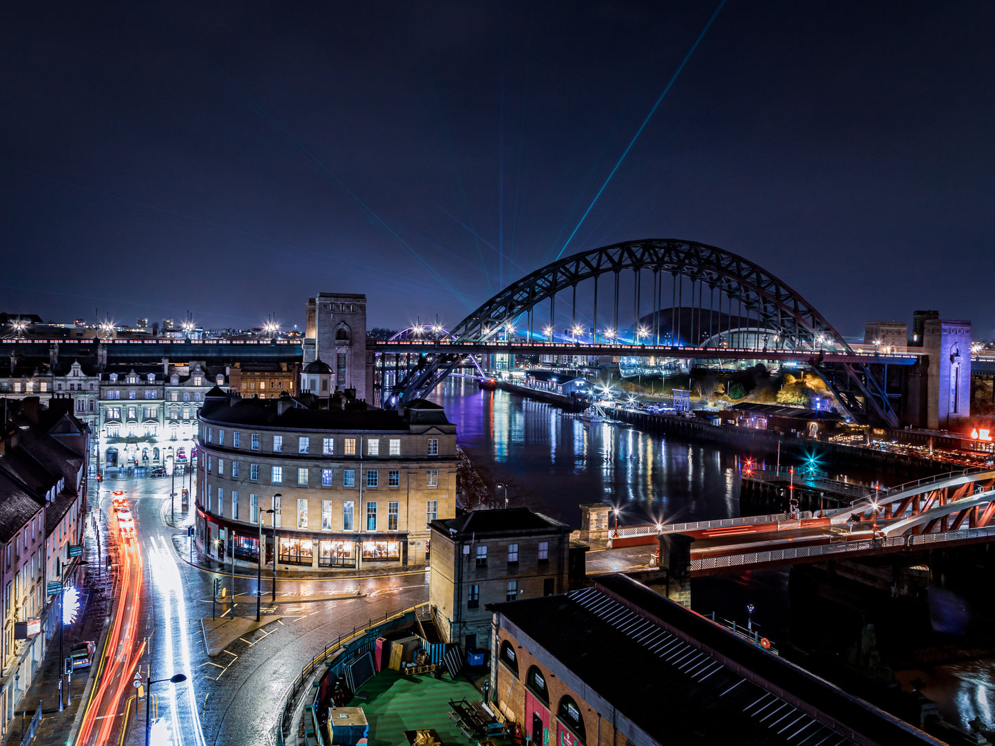#004 Newcastle upon Tyne laser show,  North East England photography