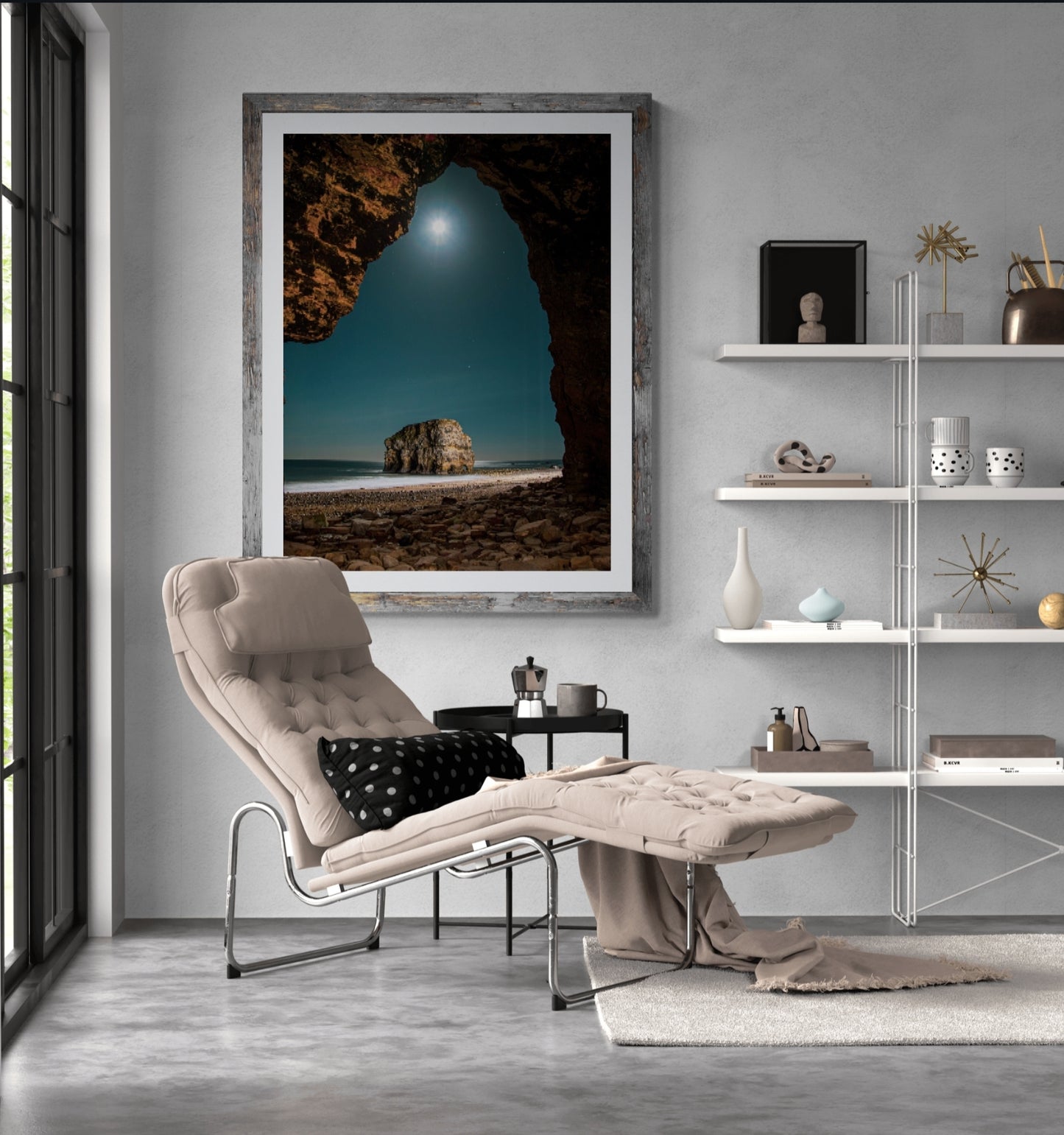 #002 Marsden rock moonrise, South shields photography