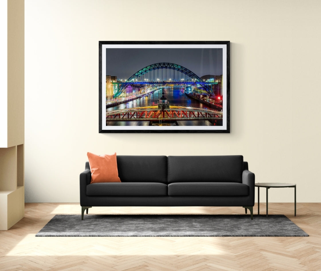 #031 Newcastle upon Tyne bridges at night