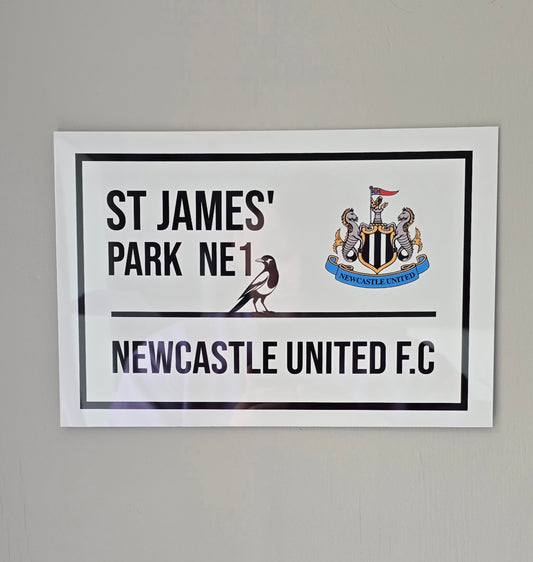 Football wall sign and fridge magnet set.