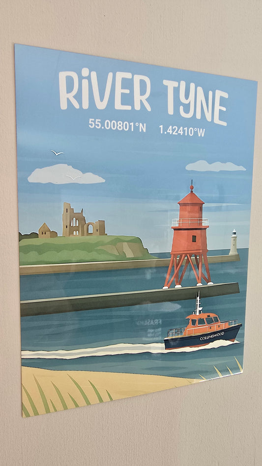 River tyne metal wall sign