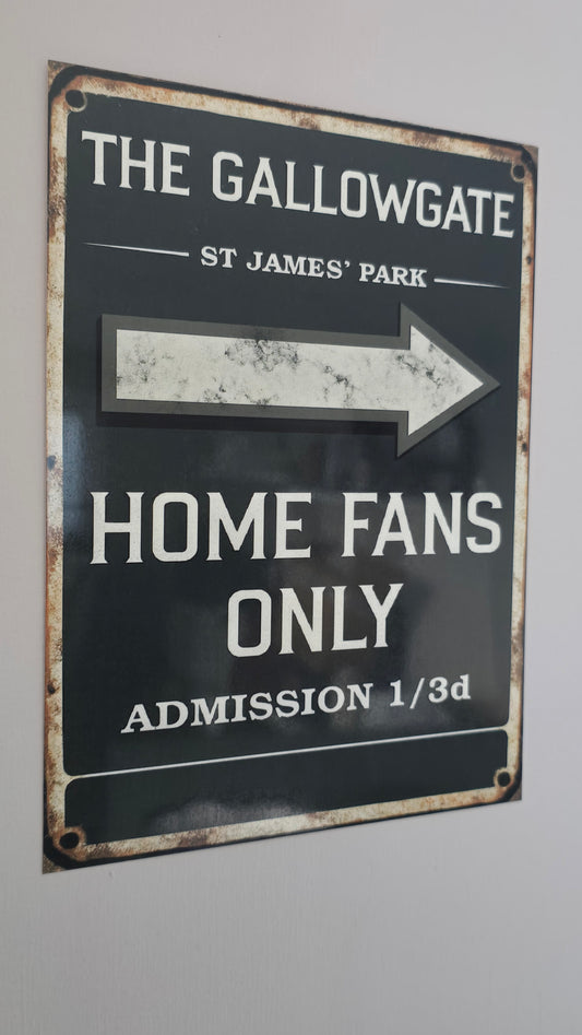 Newcastle united vintage style metal sign. 8x6"