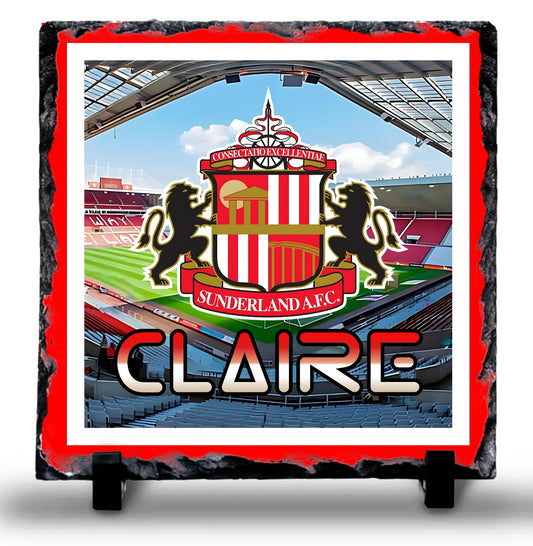 "Personalised Football Team Photo Slate | 20x20cm Custom Gift | Choose Your Team | Ideal for Fans, Birthdays & Father's Day"