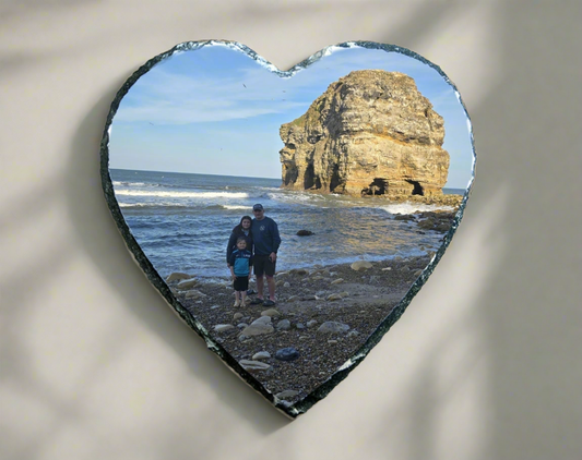 Heart shaped photo slate personalised