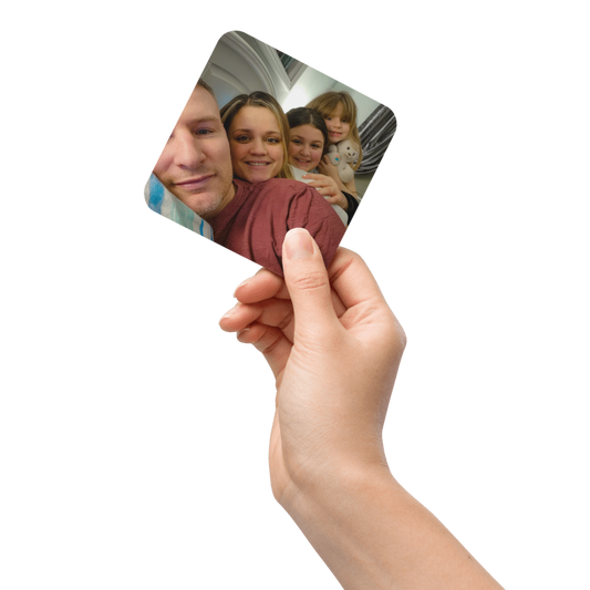 Personalised 10 x 10cm coasters.