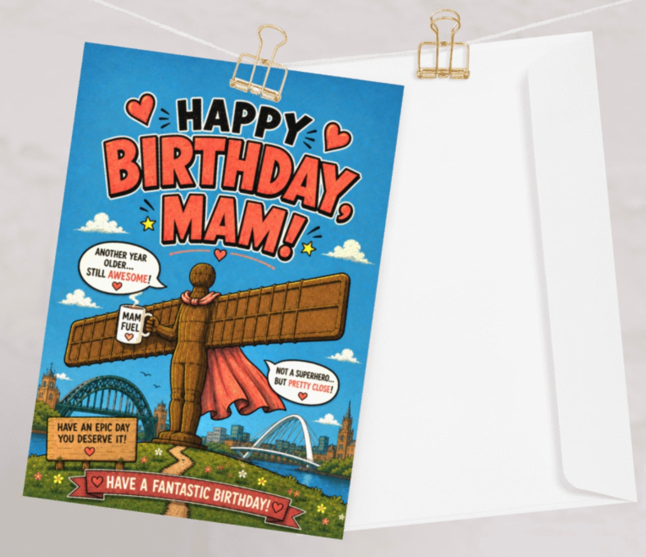 North East themed greetings cards. Mothers day, birthday, Christmas.