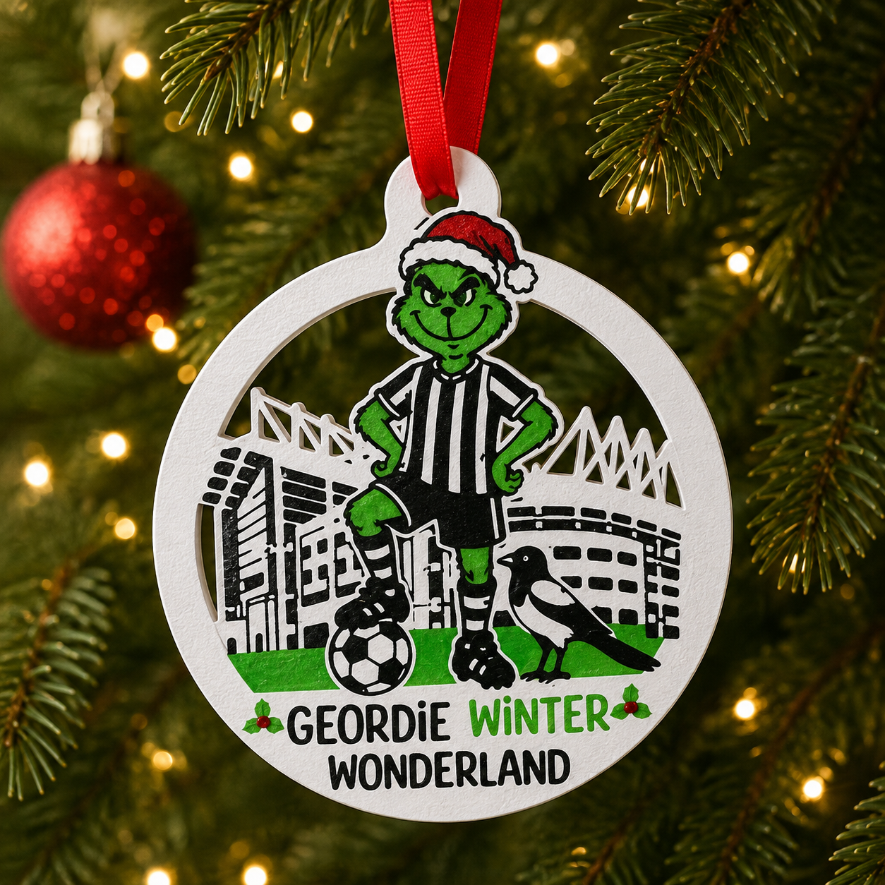 Newcastle Geordie Winter Wonderland Bauble | Grinch Inspired Christmas Ornament