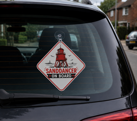SandDancer on board car window sign