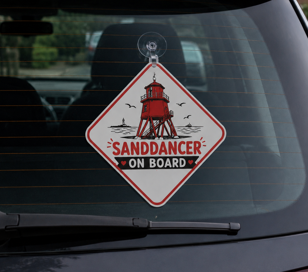 SandDancer on board car window sign