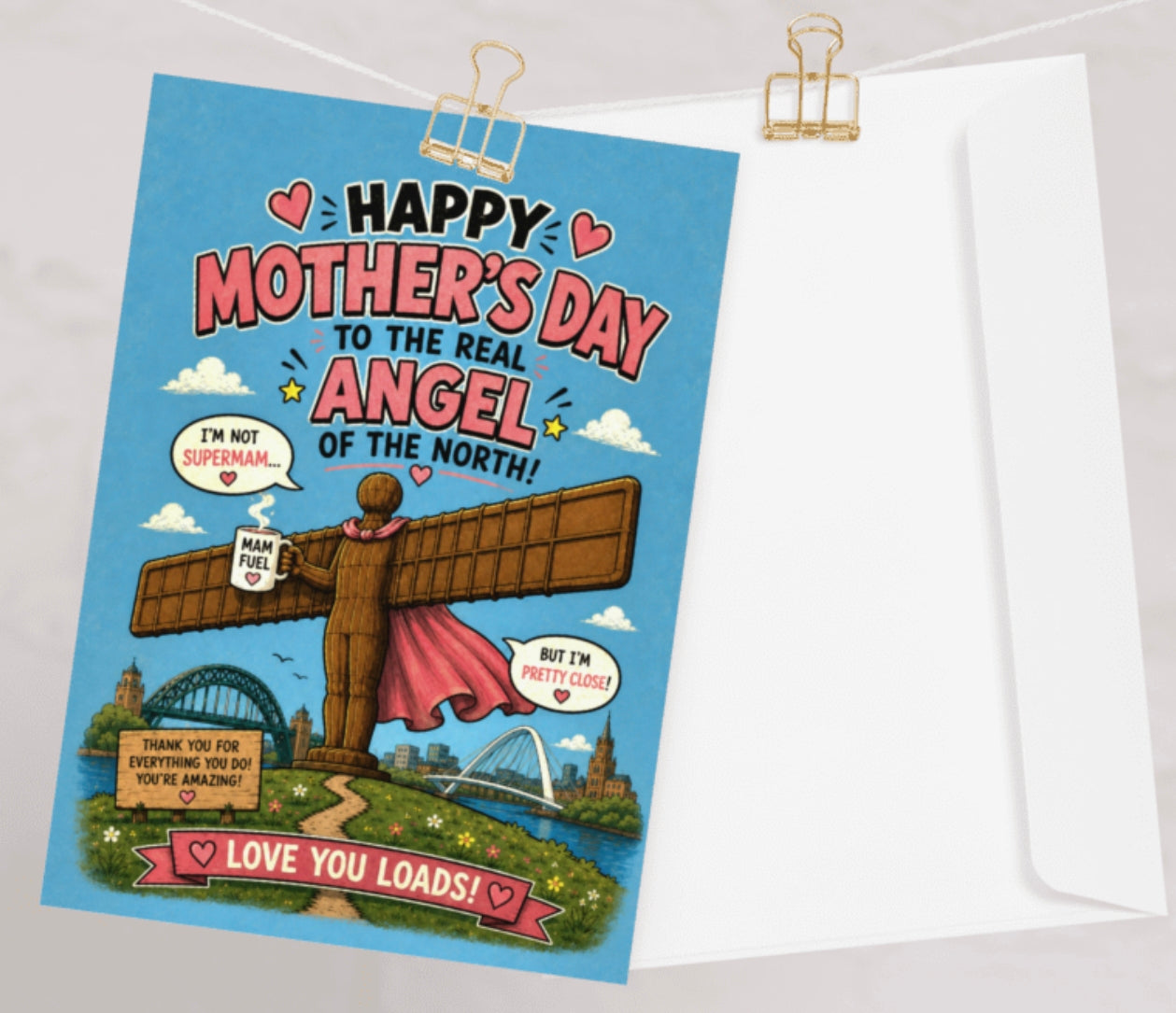 North East themed greetings cards. Mothers day, birthday, Christmas.
