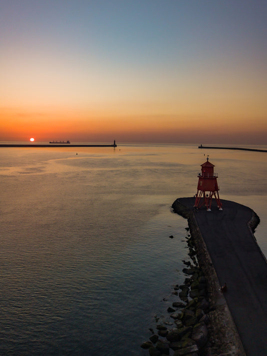 #015 herd groyne sunrise aerial