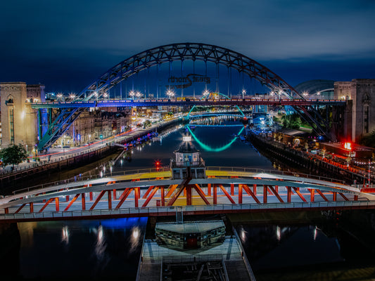 #018 Tyne bridge, swing bridge and millennium bridge in Newcastle upon Tyne